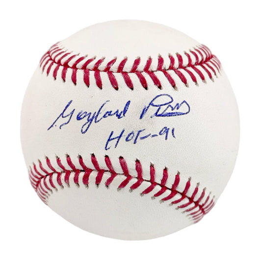 Gaylord Perry Signed HOF 91 Inscription Rawlings Official Major League Baseball (JSA)