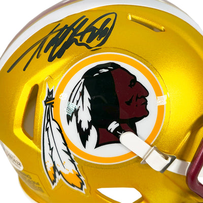Adrian Peterson Signed Washington Redskins Blaze Speed Mini Football Helmet (Beckett)