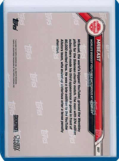 MrBeast - 2025 Sidemen Charity Match Topps NOW® Card orange foil #'d 12/25
