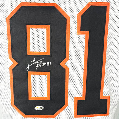 Carl Pickens Signed Cincinnati White Football Jersey (JSA)