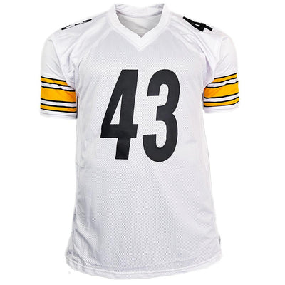 Troy Polamalu Signed Pittsburgh White Football Jersey (Beckett)