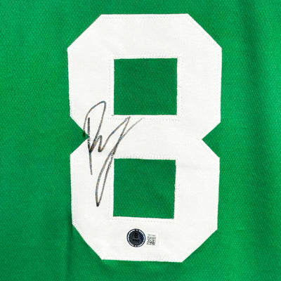 Kristaps Porzingis Signed Boston Green Bos front Basketball Jersey (Beckett)
