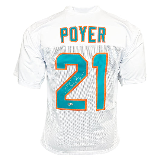 Jordan Poyer Signed Miami White Football Jersey (Beckett)