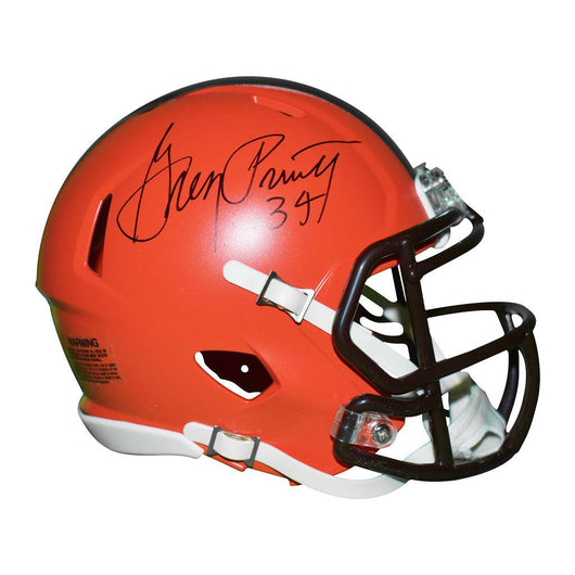 Greg Pruitt Signed Cleveland Browns Speed Mini Replica Football Helmet (JSA)