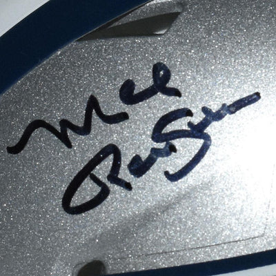 Mel Renfro Signed HOF 96 Inscription Dallas Cowboys Speed Mini Replica Silver Football Helmet (JSA)