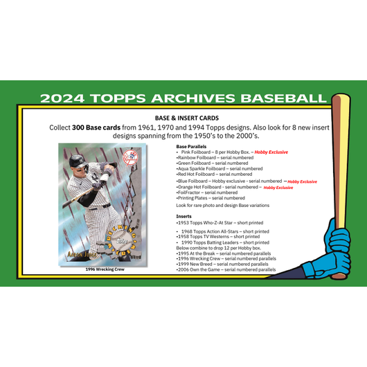 2024 Topps Archives Baseball Hobby 10 Box Case