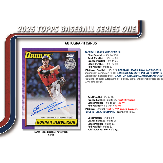 2025 Topps Series 1 Baseball Jumbo 6 Box Case