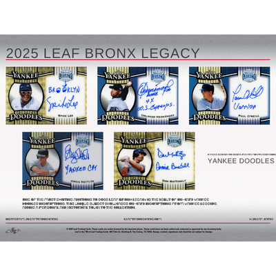 2025 Leaf Bronx Legacy Baseball Hobby Box