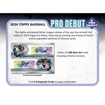2024 Topps Pro Debut Baseball Hobby Jumbo 8 Box Case