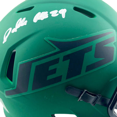Darrelle Revis Signed New York Jets Rave Mini Football Helmet (Beckett)