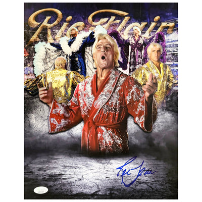 Ric Flair Signed Nature Boy Collage Wrestling 11x14 Photo Pose 1 (JSA)