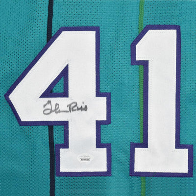 Glen Rice Signed Charlotte Blue Basketball Jersey (Beckett)