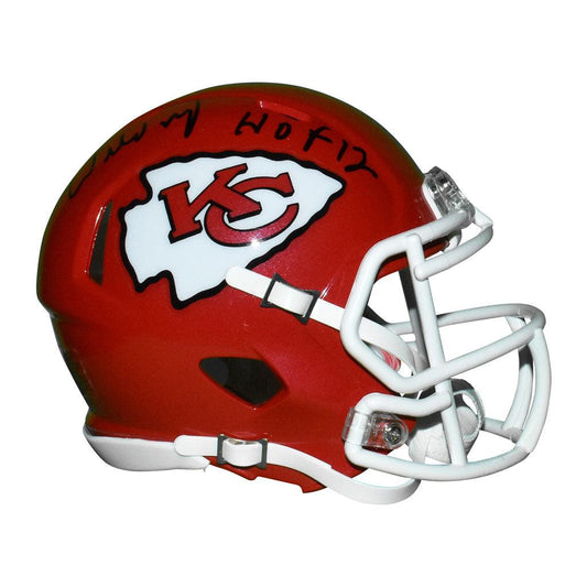 Willie Roaf Signed HOF 12 Inscription Kansas City Chiefs Speed Mini Replica Red Football Helmet (JSA)