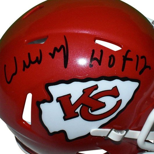 Willie Roaf Signed HOF 12 Inscription Kansas City Chiefs Speed Mini Replica Red Football Helmet (JSA)