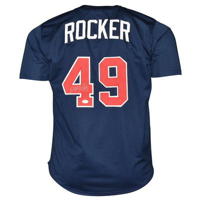 John Rocker Signed Atlanta Navy Baseball Jersey Black Ink (JSA)
