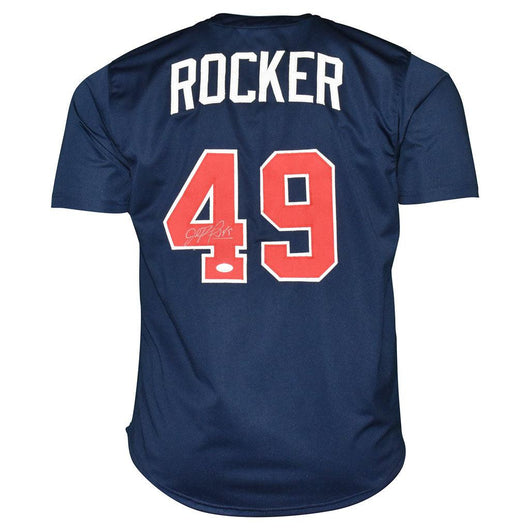 John Rocker Signed Atlanta Navy Baseball Jersey Black Ink (JSA)