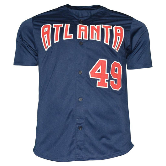 John Rocker Signed Atlanta Navy Baseball Jersey Black Ink (JSA)