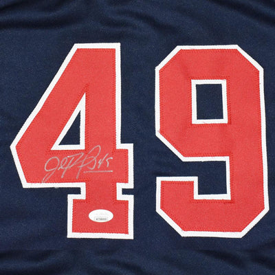 John Rocker Signed Atlanta Navy Baseball Jersey Black Ink (JSA)