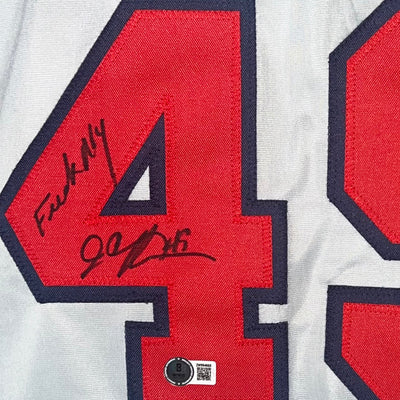 John Rocker Signed F*** NY Inscription Atlanta Grey Baseball Jersey (Beckett)