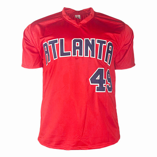 John Rocker Signed F*** NY Inscription Atlanta Red Baseball Jersey (Beckett)
