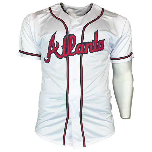 John Rocker Signed F*** NY Inscription Atlanta White Baseball Jersey (Beckett)