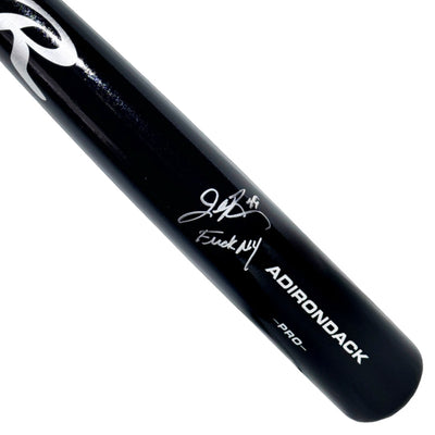John Rocker Signed F*** NY Inscription Rawlings Black Baseball Bat (Beckett)