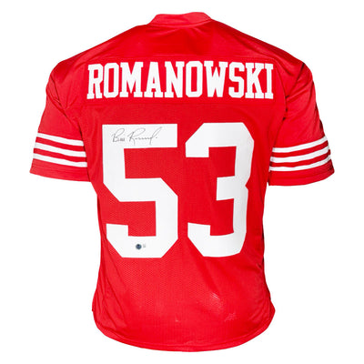 Bill Romanowski Signed San Francisco Red Football Jersey (Beckett)