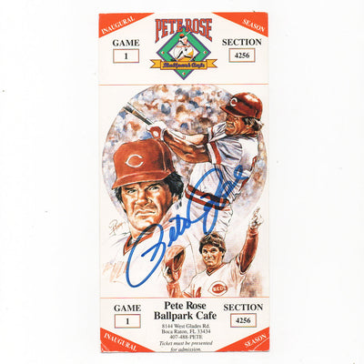 Pete Rose Signed Ballpark Ticket (JSA)
