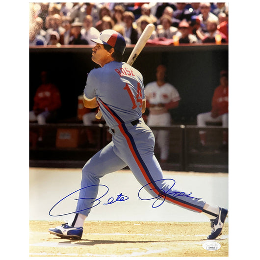 Pete Rose Signed Montreal Pose 8 Baseball 8x10 Photo (JSA)