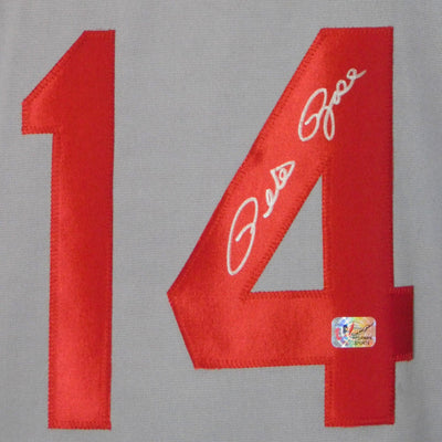 Pete Rose Signed Stats Cincinnati Pro Edition Grey Jersey (JSA)