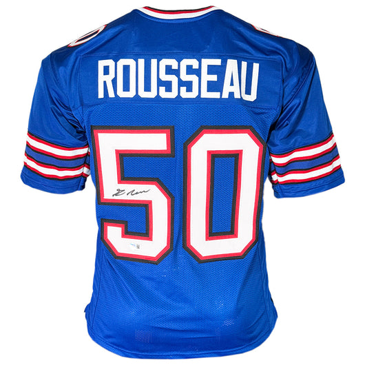 Greg Rousseau Signed Buffalo Blue Football Jersey (Beckett)
