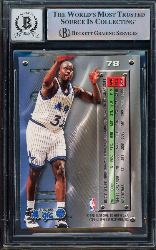 Shaquille "Shaq" O'Neal Autographed 1995-96 Fleer Metal Silver Spotlight Card #78 Orlando Magic Auto Grade Gem Mint 10 Beckett BAS #14392907