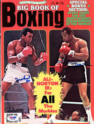 Muhammad Ali & Ken Norton Autographed Big Book Of Boxing Magazine Cover PSA/DNA #S01535