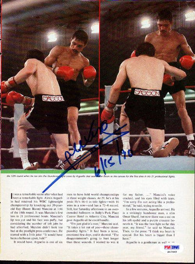 Alexis Arguello Autographed Magazine Page Photo PSA/DNA #S47445