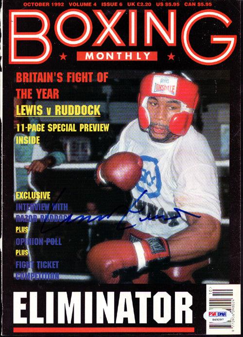 Lennox Lewis Autographed Boxing Monthly Magazine Cover PSA/DNA #S49297