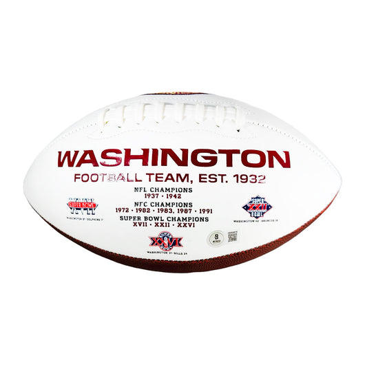 Mike Sainristil Signed Washington Commanders Official NFL Team Logo White Football (Beckett)