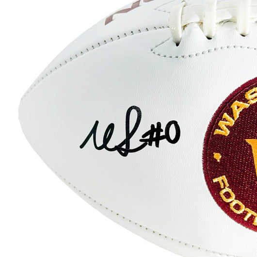 Mike Sainristil Signed Washington Commanders Official NFL Team Logo White Football (Beckett)