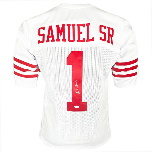 Deebo Samuel Signed San Francisco White Football Jersey (JSA)