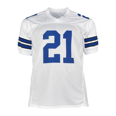 Deion Sanders Signed Pro-Edition Dallas White Football Jersey (Beckett)