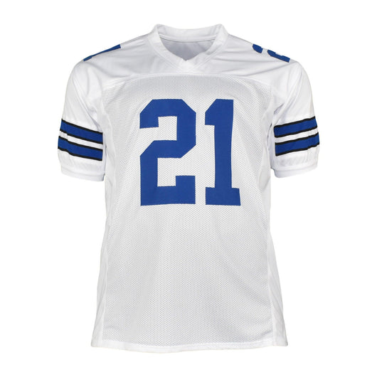 Deion Sanders Signed Pro-Edition Dallas White Football Jersey (Beckett)