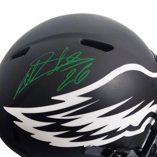 Miles Sanders Signed Philadelphia Eagles Eclipse Speed Full-Size Replica Football Helmet (JSA)