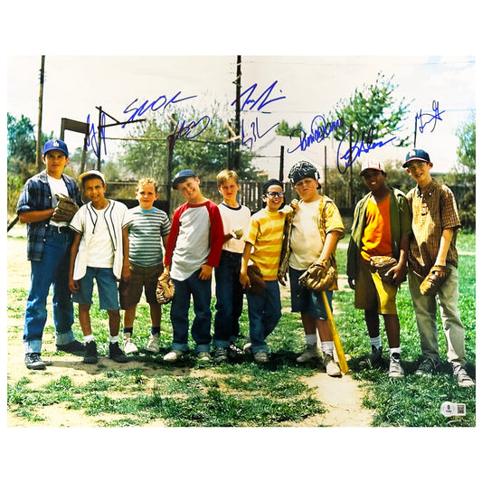 Sandlot Movie Cast Signed 8 Signature Pose 1 Baseball 16x20 Photo (Beckett)