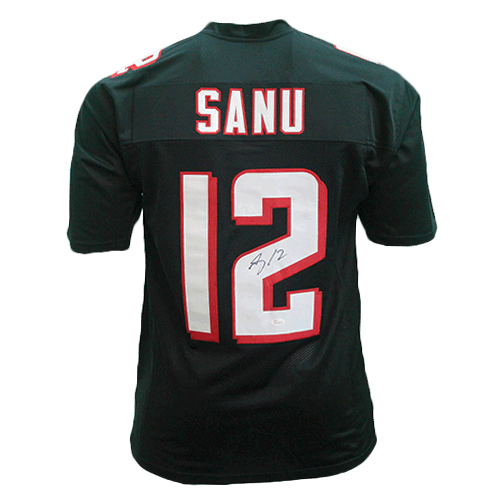 Mohamed Sanu Sr Pro Style Autographed Black Football Jersey (JSA)