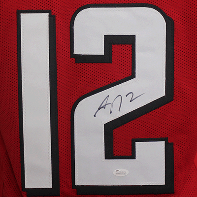 Mohamed Sanu Sr Atlanta Red Autographed Football Jersey (JSA)