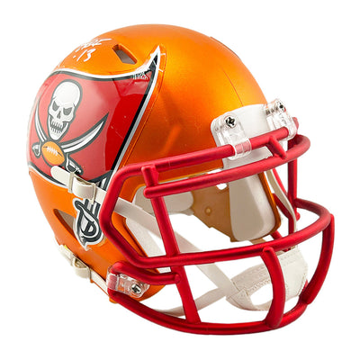 Warren Sapp Signed HOF 13 Inscription Tampa Bay Buccaneers Blaze Mini Football Helmet (Beckett)