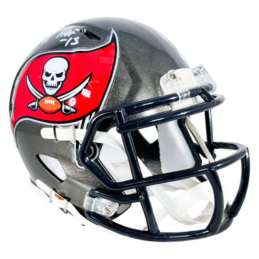Warren Sapp Signed Signed HOF 13 InscriptionsWhite Ink Tampa Bay Buccaneers Speed Mini Football Helmet (Beckett)