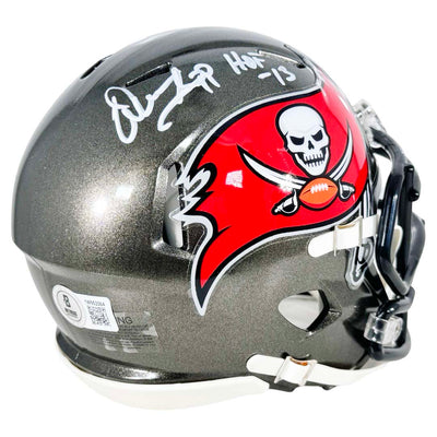 Warren Sapp Signed Signed HOF 13 InscriptionsWhite Ink Tampa Bay Buccaneers Speed Mini Football Helmet (Beckett)