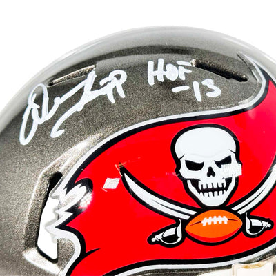 Warren Sapp Signed Signed HOF 13 InscriptionsWhite Ink Tampa Bay Buccaneers Speed Mini Football Helmet (Beckett)