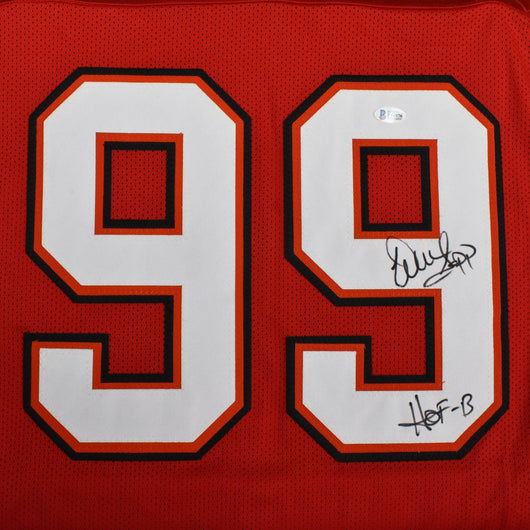 Warren Sapp Signed HOF 13 Inscription Tampa Bay Red Football Jersey (Beckett)