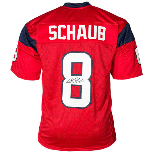 Matt Schaub Signed Houston Red Football Jersey (JSA)
